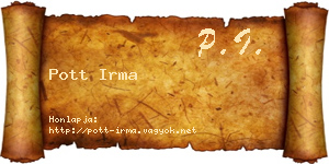 Pott Irma névjegykártya